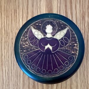 Polish Carved Wooden Angel Trinket Box